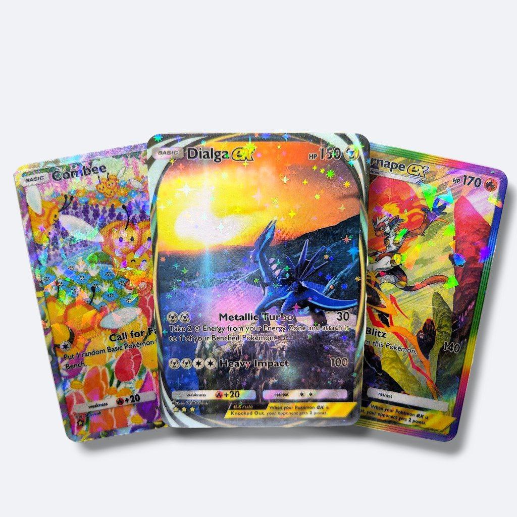 3x Pokemon Pocket Cards Lot - Custom made cards with foil